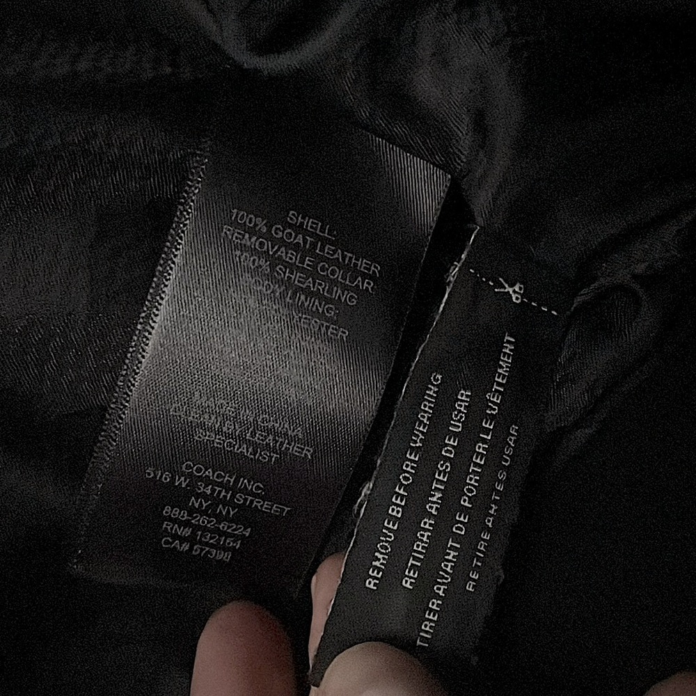 COACH Men’s Goat Leather Moto Jacket - Picture 11 of 16